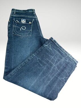 Rocawear Y2K Jeans Youth Size 18 Baggy Wide Leg Hiphop Vintage Pants (SKU: 139B)